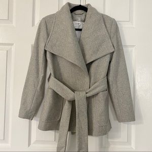 H&M Wool Gray Wrap Coat sz 2 Excellent Condition
